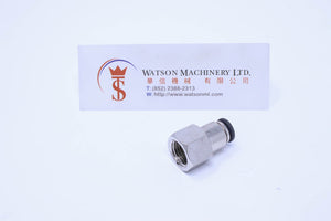 (CTCC-6-02) Watson Pneumatic Fitting Straight Connector Push-In Fitting 4mm to 1/4" Female Thread BSP (Made in Taiwan)