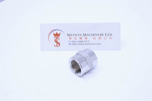 API A0073838 3/8" Female to 3/8" Female Standard Pneumatic Fitting (Nickel Plated Brass) (Made in Italy) - Watson Machinery Hydraulics Pneumatics