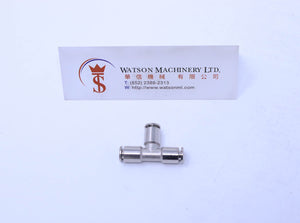 API R230004 (R230404) 4mm Union Branch Tee Push-in Fitting (Nickel Plated Brass) (Made in Italy) - Watson Machinery Hydraulics Pneumatics