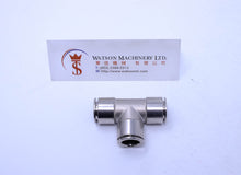 Load image into Gallery viewer, API R230012 (R231212) Branch Tee Union Push-in Fitting (Nickel Plated Brass) (Made in Italy) - Watson Machinery Hydraulics Pneumatics