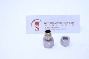 API O130814 Compression Fitting Female BSP Stud 1/4" to 8mm (Nickel Plated Brass) (Made in Italy) - Watson Machinery Hydraulics Pneumatics